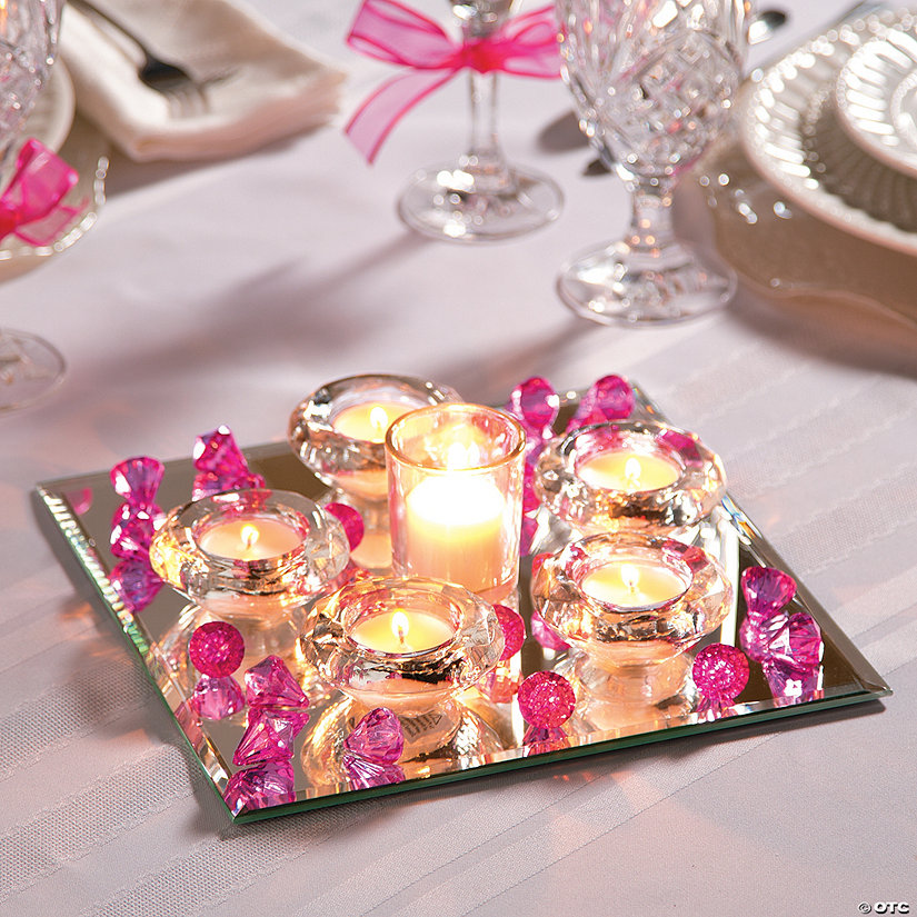Mirror Wedding Centerpiece Idea, Round Mirror Wedding Table Centerpieces