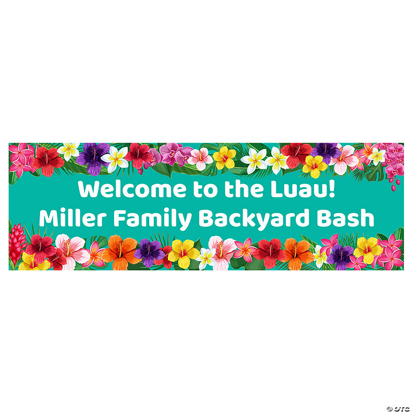 Multicolor Hibiscus Luau Custom Banner - Medium Image Thumbnail