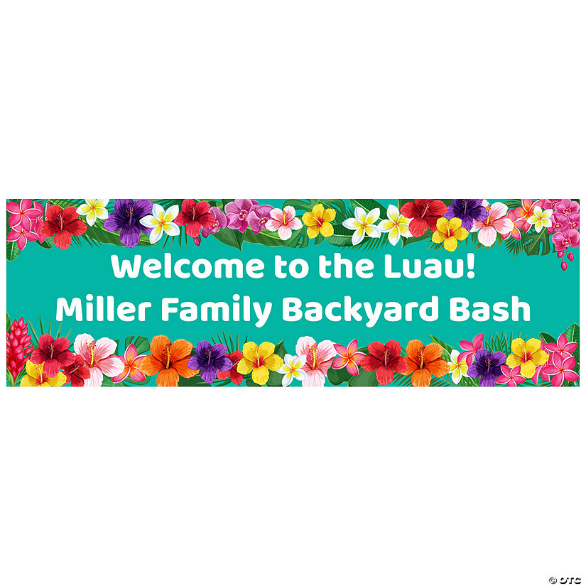 Multicolor Hibiscus Luau Custom Banner - Small Image Thumbnail