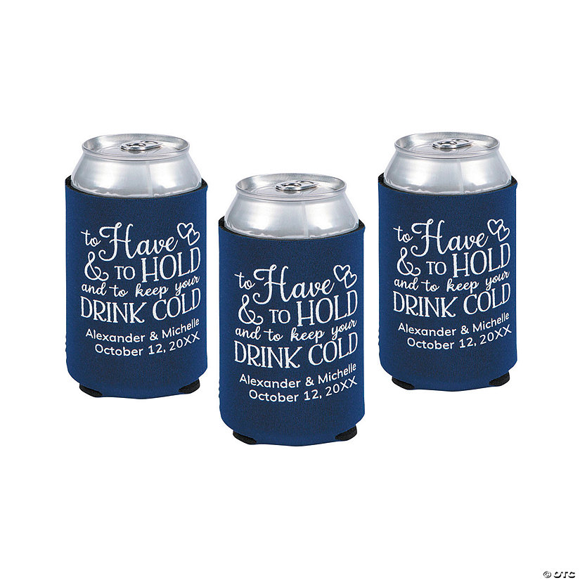 Navy Blue Personalized Premium to Have & to Hold Can Coolers - 48 Pc. Image Thumbnail