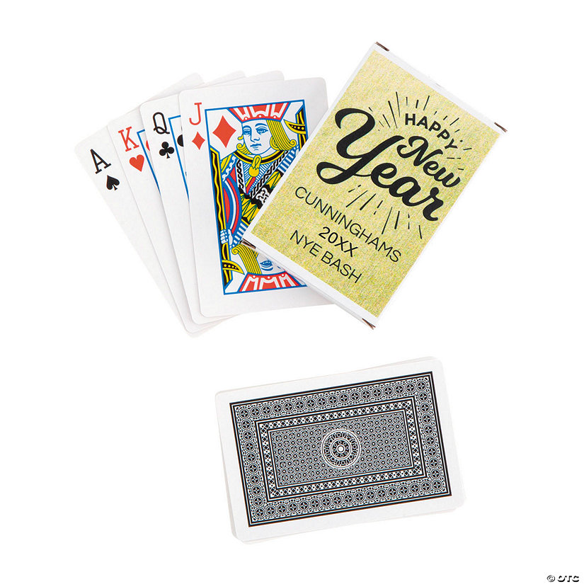 New Year's Eve Playing Cards with Personalized Box - 12 Pc. Image