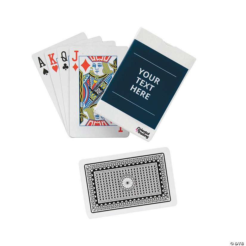 Open Text Playing Cards with Personalized Box - 12 Pc. Image Thumbnail
