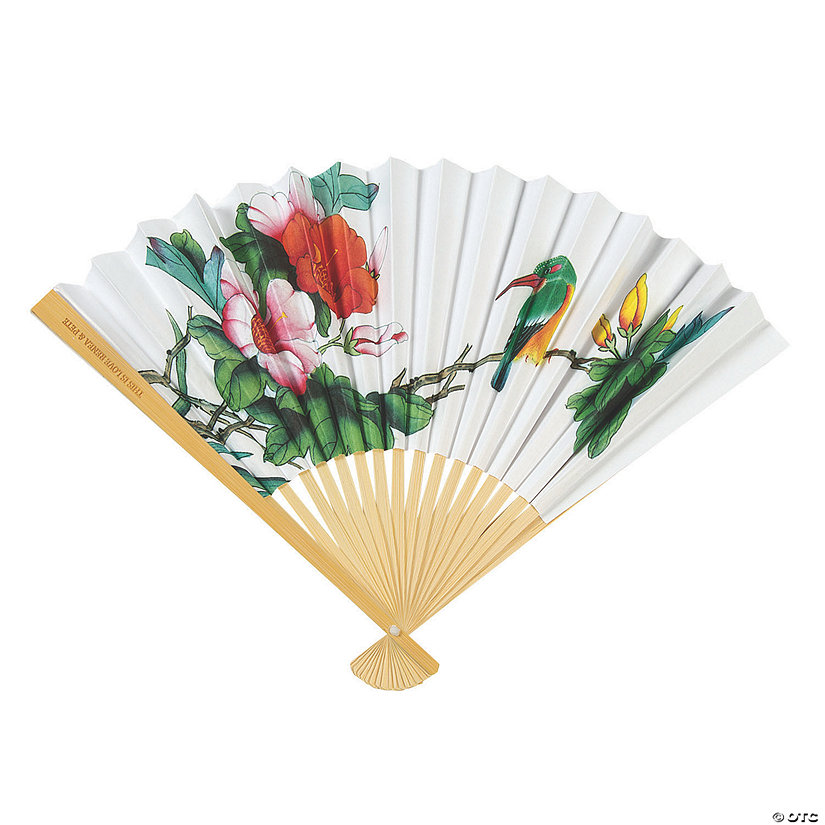 Oriental Wedding Hand Fan Assortment with Personalized Handles - 12 Pc. Image Thumbnail