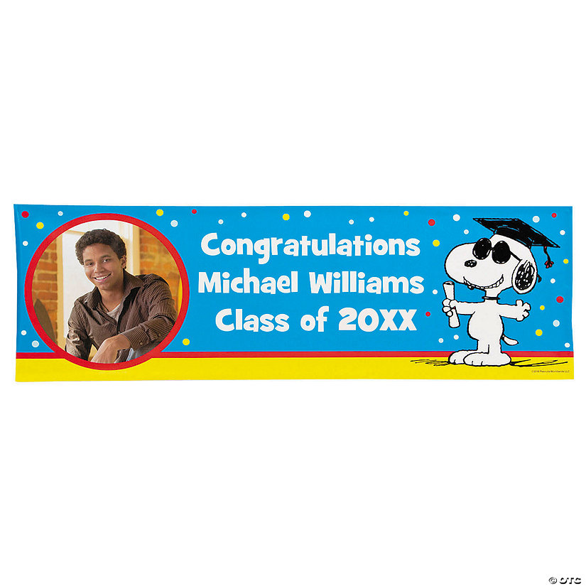 Peanuts® Graduation Photo Custom Banner Small Oriental Trading