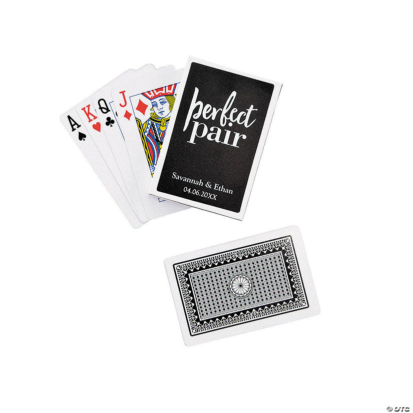Perfect Pair Wedding Playing Cards with Personalized Box - 12 Pc. Image