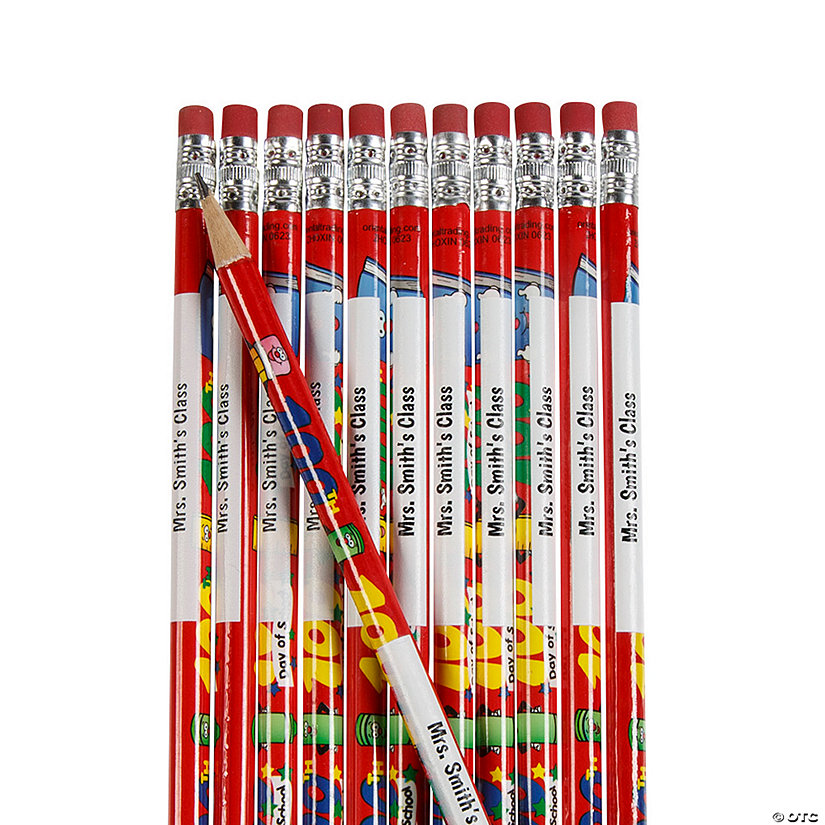 Personalized 100 Days of School Pencils - 24 Pc. Image Thumbnail