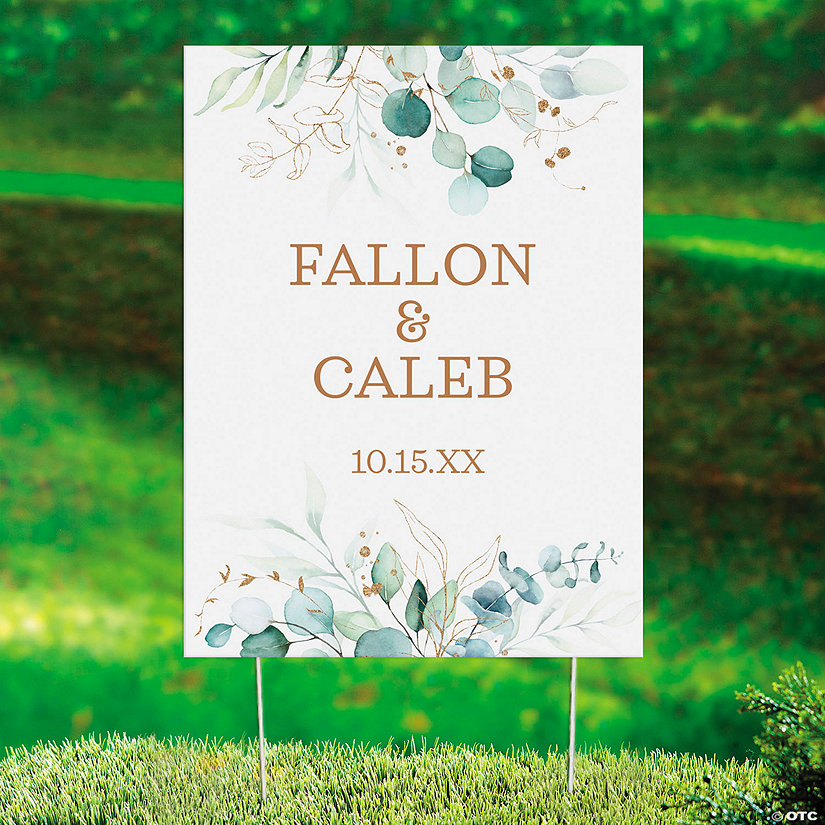 Personalized 16" x 24" Eucalyptus Design Yard Sign Image