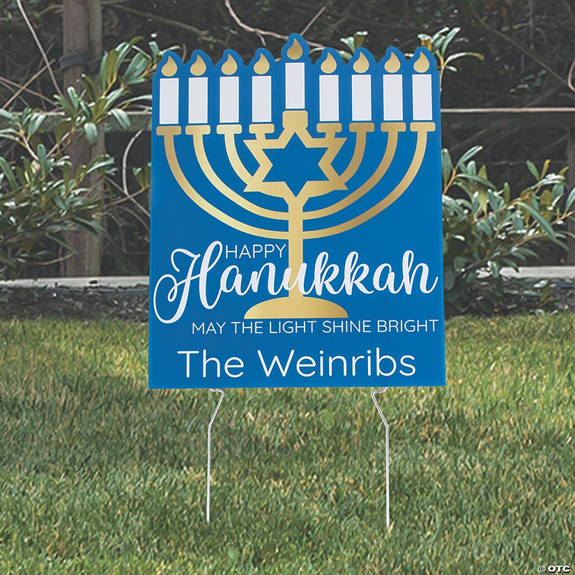 Personalized 16" x 24" Hanukkah Yard Sign Image