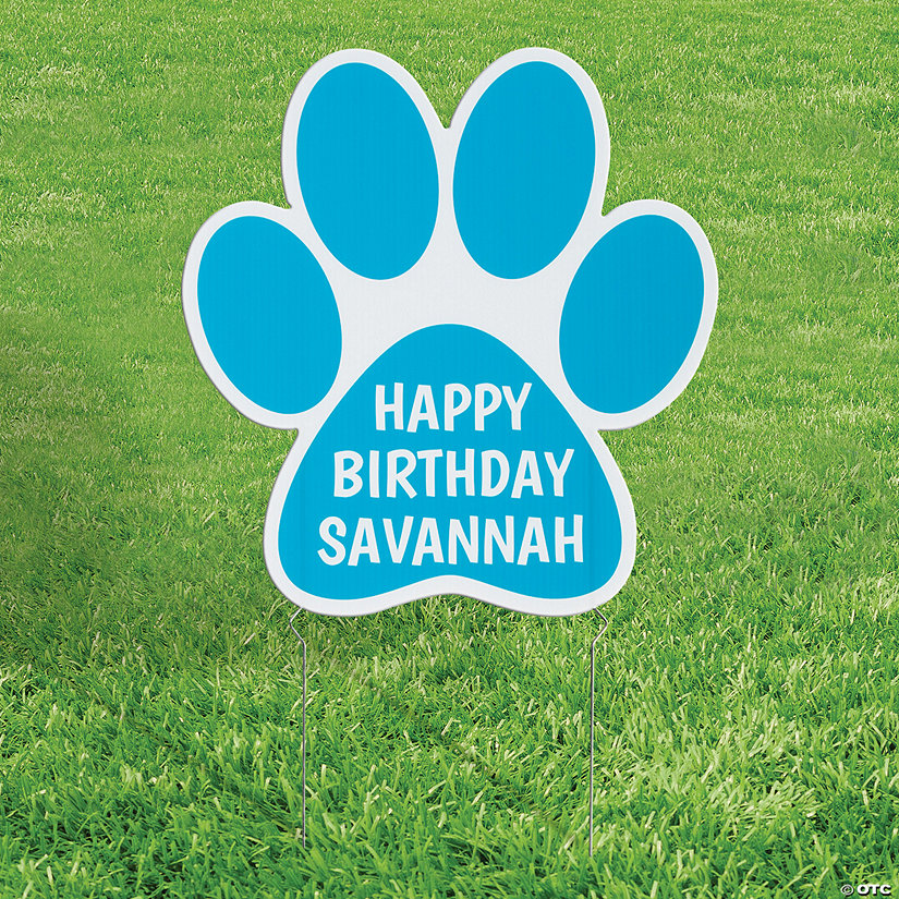 Personalized 17 1/4&quot; x 18 1/4&quot; Paw Print Yard Sign Image Thumbnail