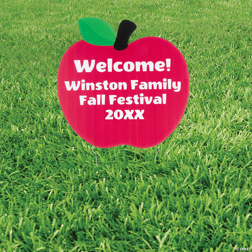 Personalized 18" x 18" Apple-Shaped Yard Sign Image