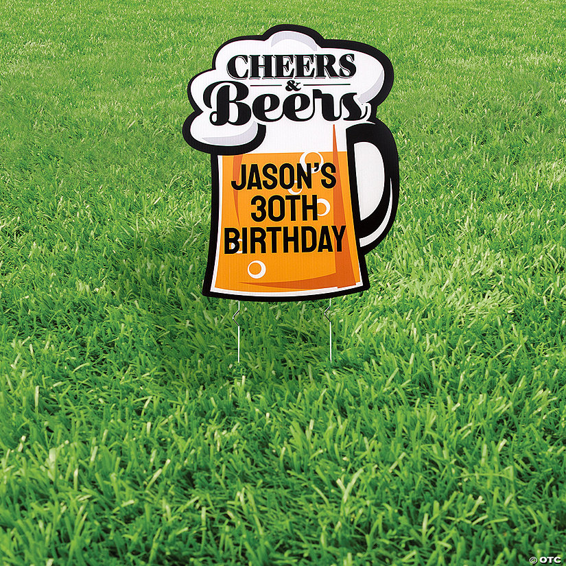Personalized 18" x 24" Cheers & Beers Mug-Shaped Yard Sign Image Thumbnail