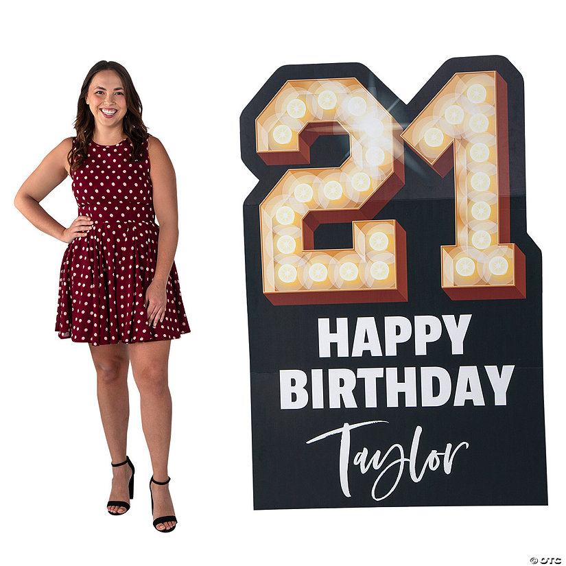 Personalized 21 Milestone Cardboard Cutout Stand-Up Image