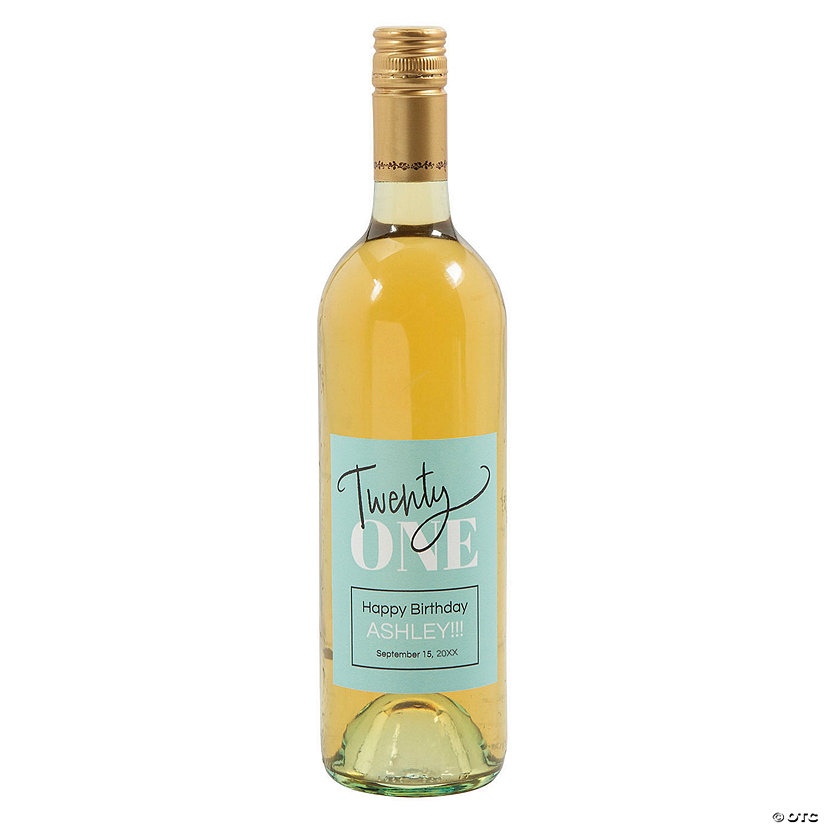 Personalized 21st Birthday Wine Bottle Labels - 12 Pc. Image