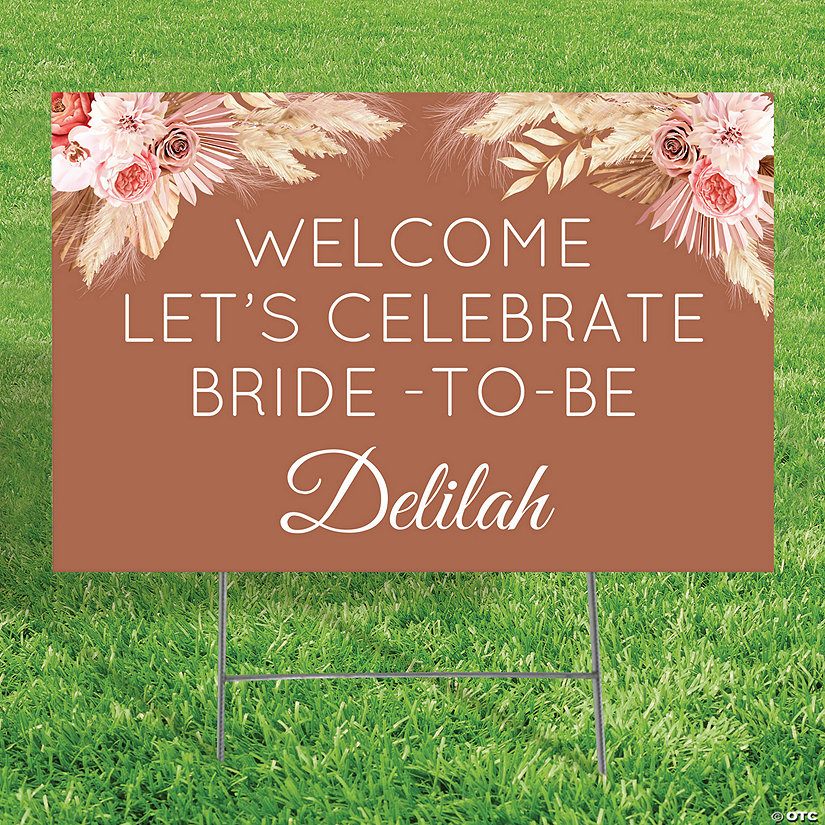 Personalized 22&quot; x 18&quot; Boho Neutrals and Pinks Yard Sign Image Thumbnail