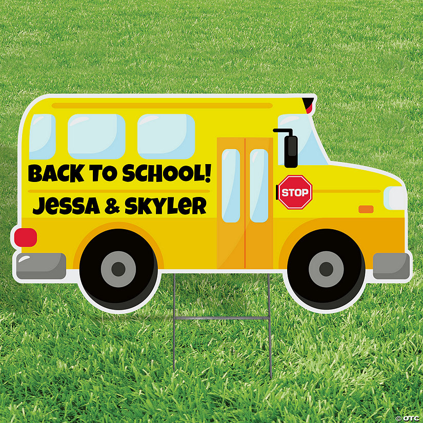 Personalized 23 1/2&quot; x 12 3/4&quot; School Bus Yard Sign Image Thumbnail