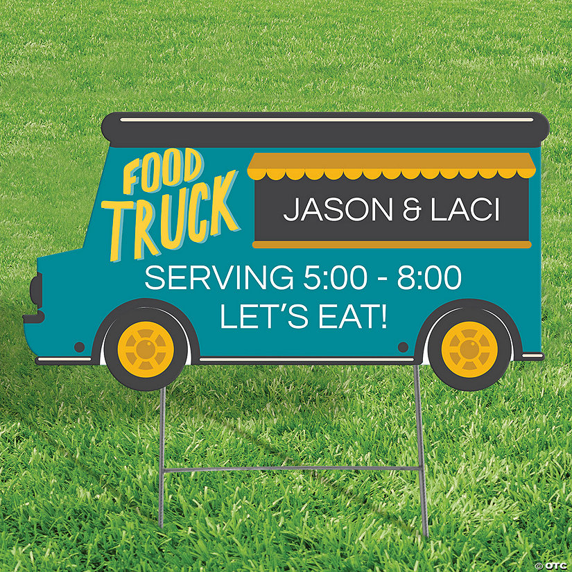 Personalized 24" x 12 3/4" Food Truck-Shaped Yard Sign Image Thumbnail