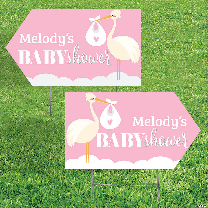 Personalized 24" x 13 3/4" Baby Shower Directional Yard Sign Set - 2 Pc. Image Thumbnail