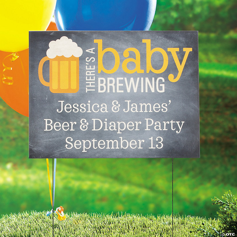 Personalized 24&#8221; x 16&#8221; Baby Brewing Yard Sign Image Thumbnail