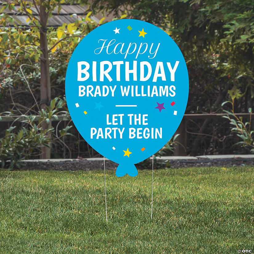 Personalized 24" x 16" Balloon-Shaped Yard Sign Image