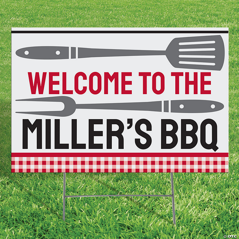 Personalized 24" x 16" BBQ Yard Sign Image
