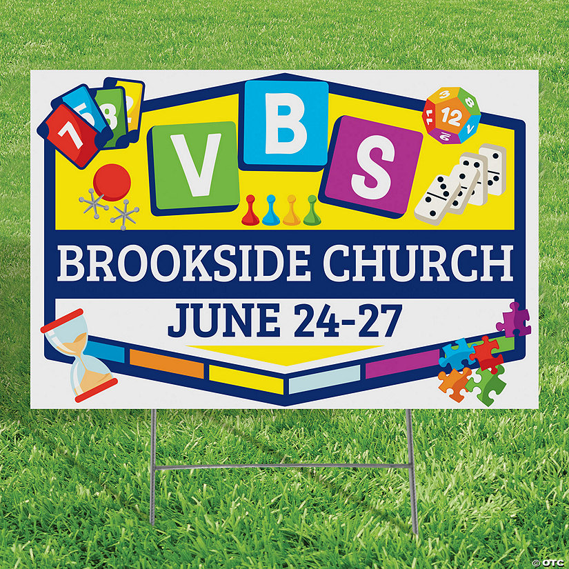 Personalized 24" x 16" Board Game VBS Yard Sign Image Thumbnail