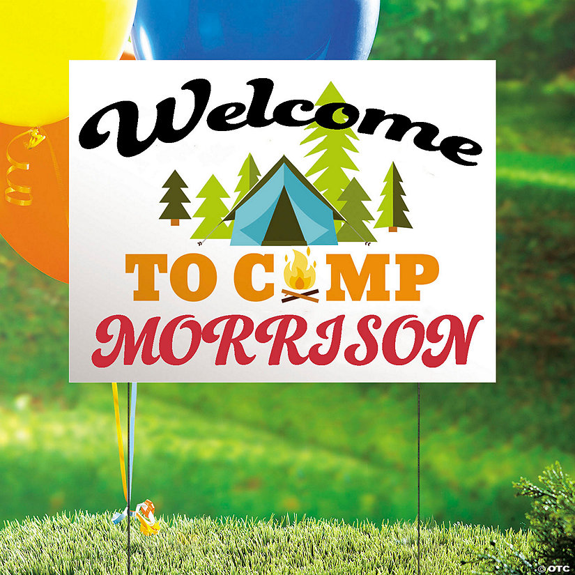 Personalized 24" x 16" Camp Party Yard Sign Image Thumbnail