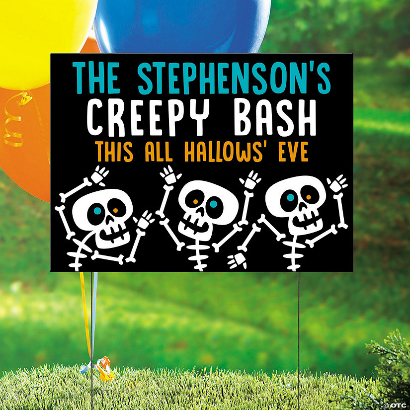 Personalized 24" x 16" Goofy Ghouls Yard Sign Halloween Decoration Image Thumbnail