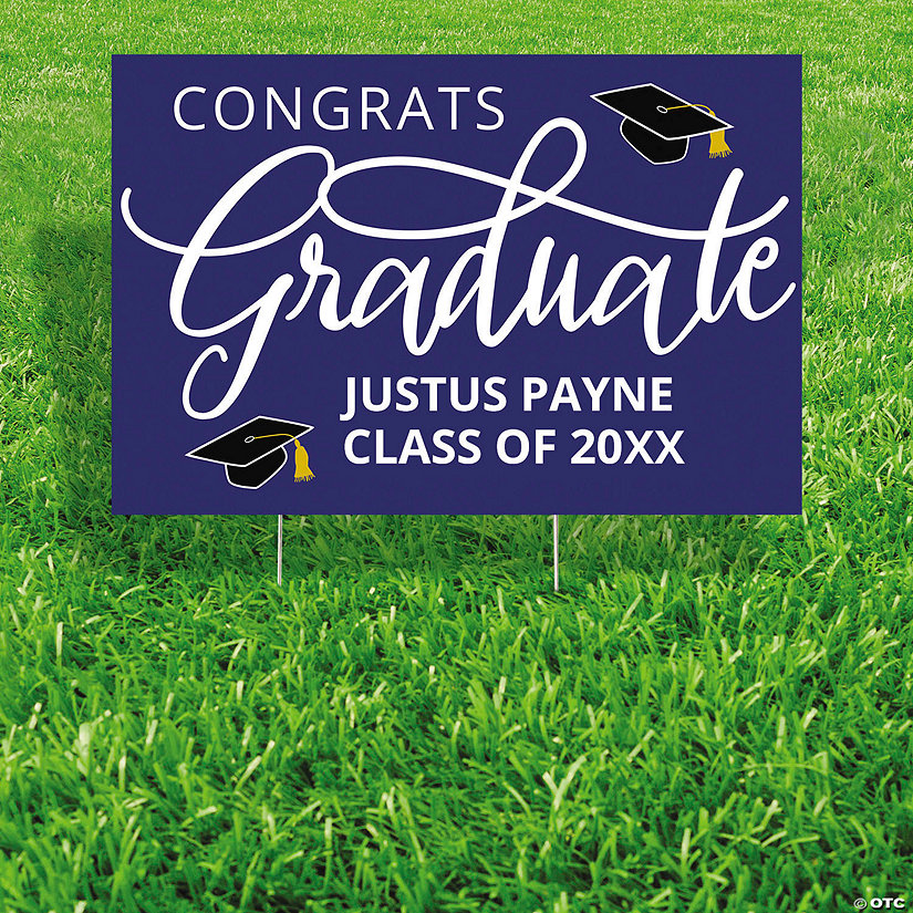 Personalized 24" x 16" Graduate Script Yard Sign Image Thumbnail