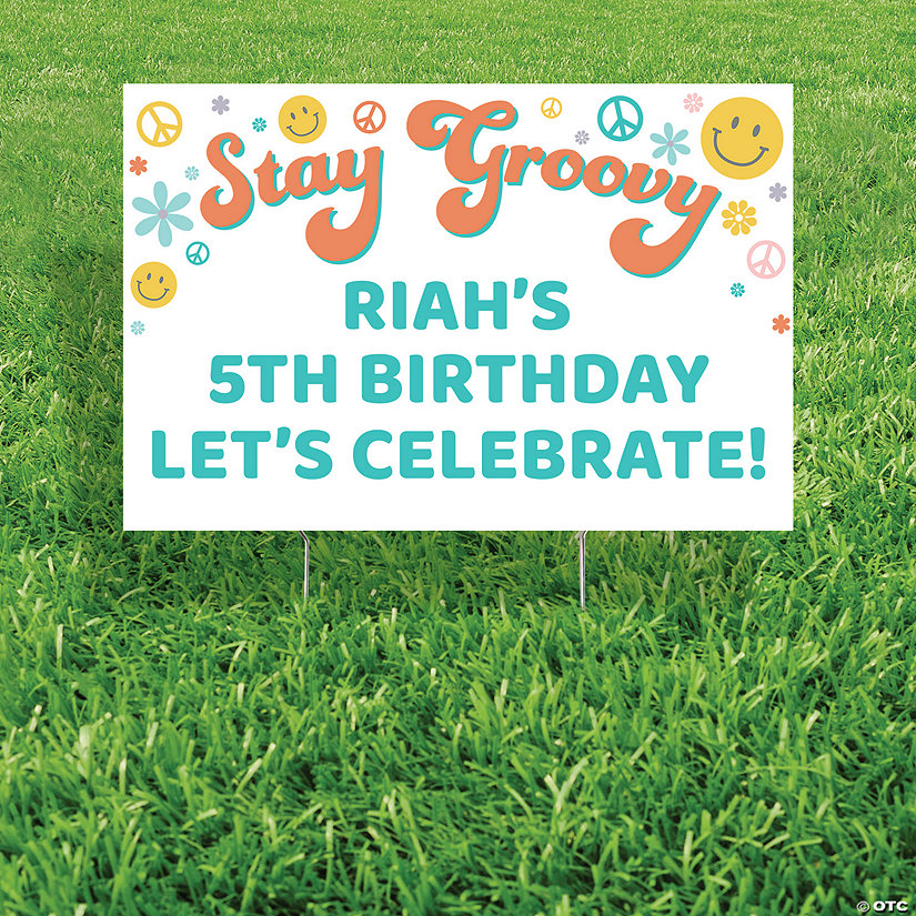 Personalized 24" x 16" Groovy Yard Sign Image Thumbnail