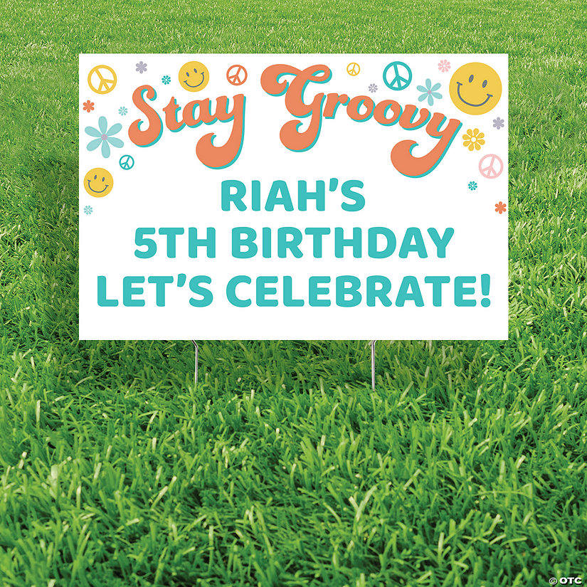Personalized 24" x 16" Groovy Yard Sign Image