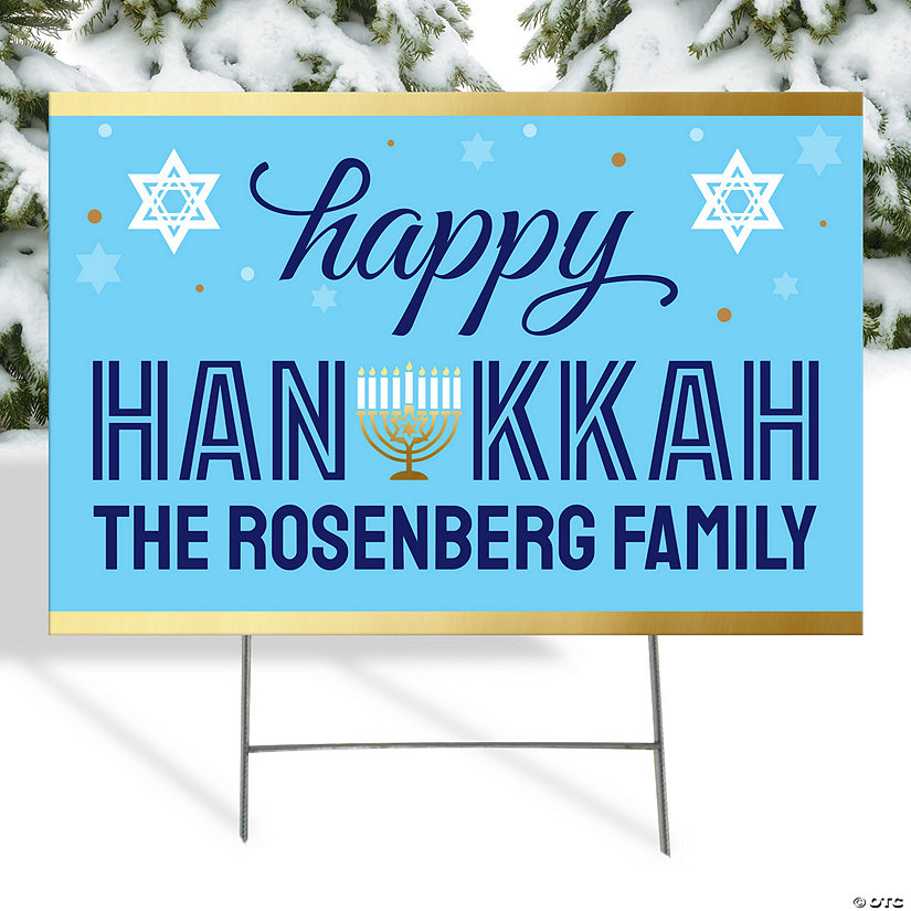 Personalized 24" x 16" Hanukkah Yard Sign Image
