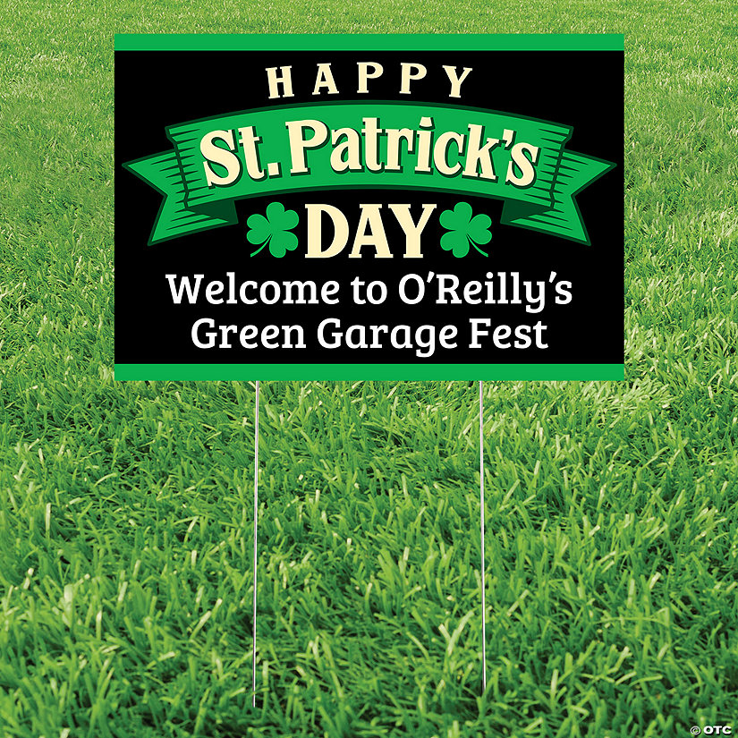 Personalized 24" x 16" Happy St. Patrick&#8217;s Day Yard Sign Image