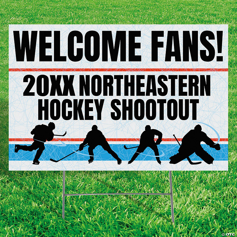 Personalized 24" x 16" Hockey Party Yard Sign Image Thumbnail