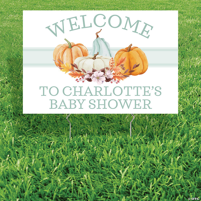 Personalized 24" x 16" Modern Pumpkin Yard Sign Image