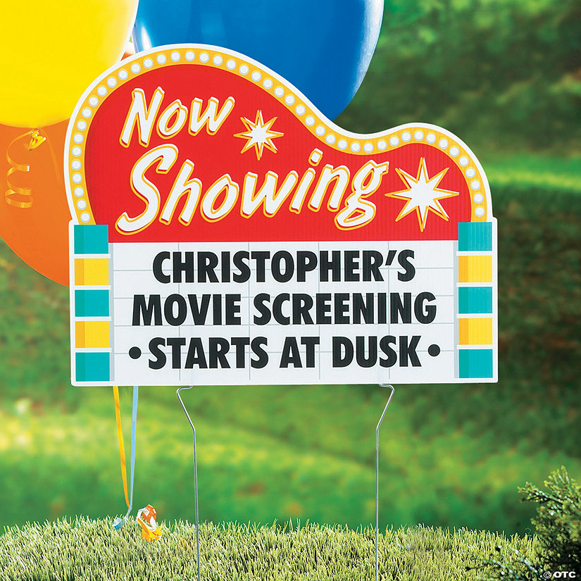 Personalized 24" x 16" Movie Party Yard Sign Image Thumbnail