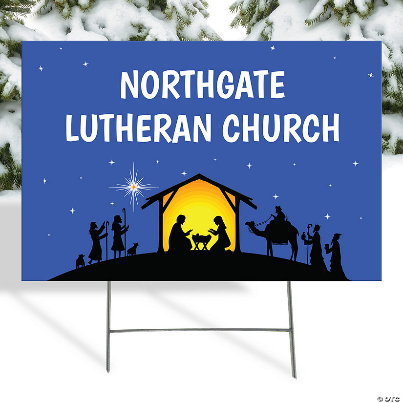 Personalized 24" x 16" Nativity Yard Sign Image Thumbnail