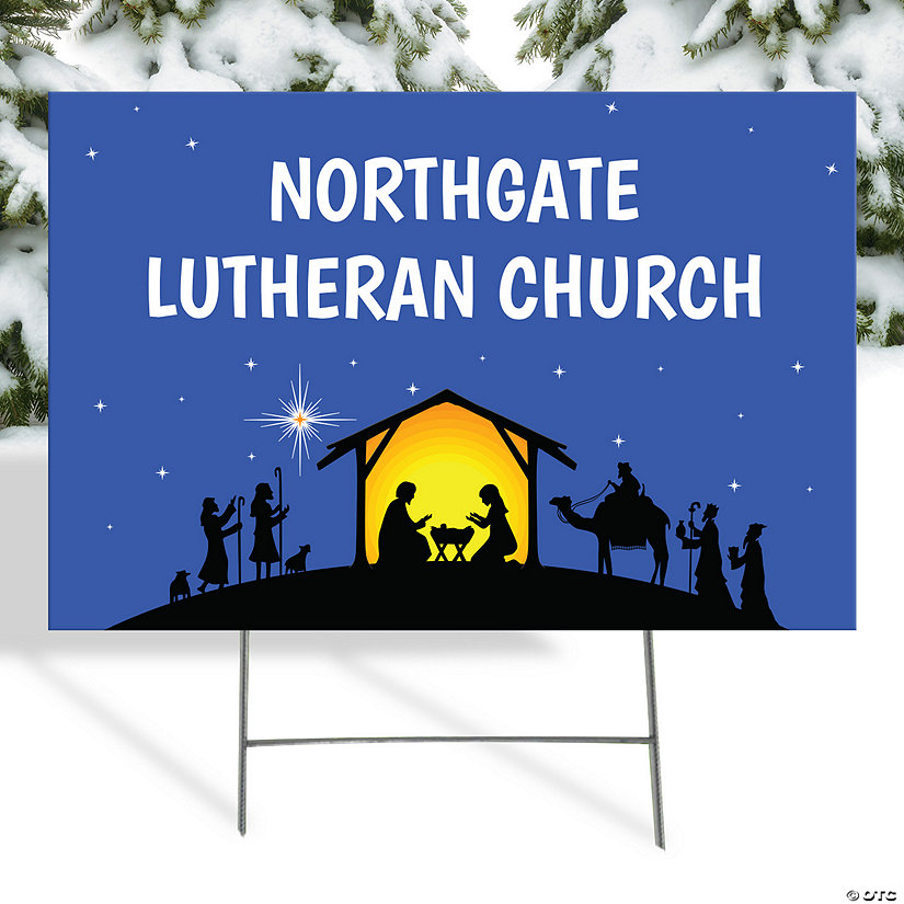 Personalized 24&quot; x 16&quot; Nativity Yard Sign Image Thumbnail