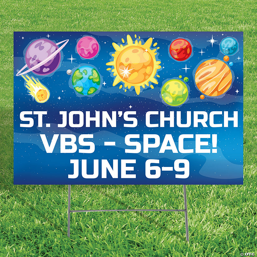 Personalized 24" x 16" Outer Space VBS Yard Sign Image Thumbnail