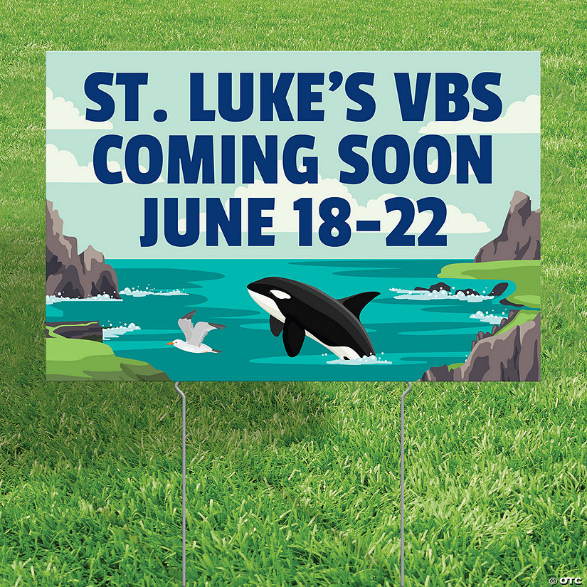Personalized 24" x 16" Rocky Beach VBS Yard Sign Image Thumbnail