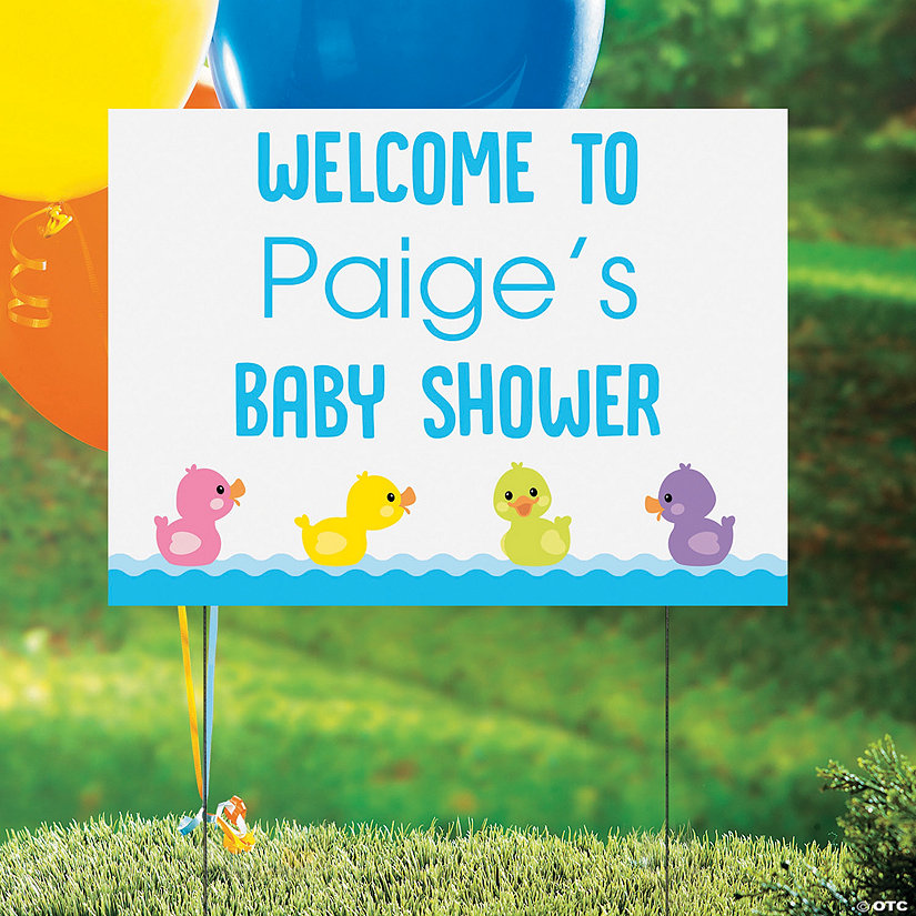 Personalized 24" x 16" Rubber Ducky Yard Sign Image