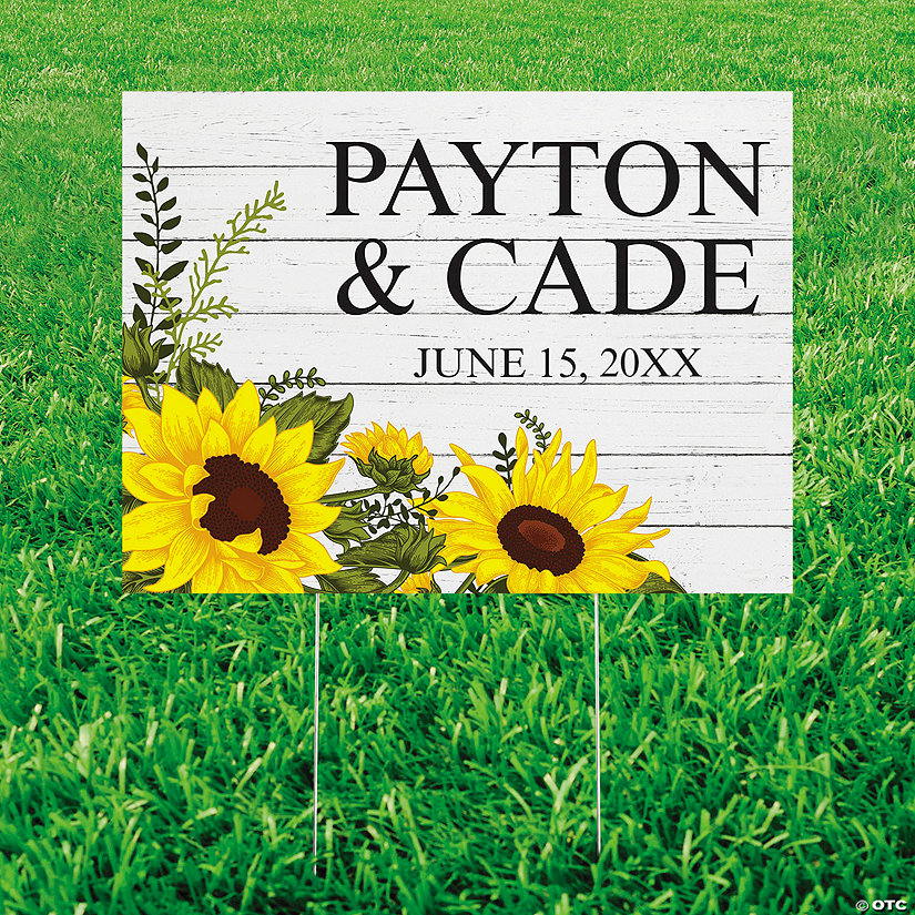 Personalized 24" x 16" Rustic Sunflower Yard Sign Image