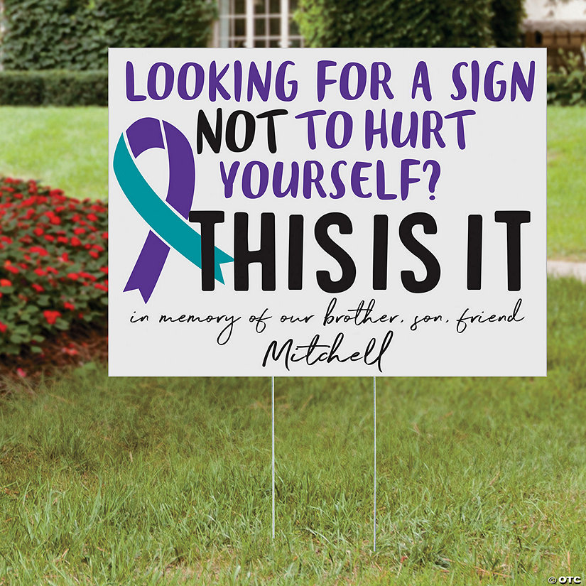 Personalized 24" x 16" Suicide Awareness Yard Sign Image Thumbnail