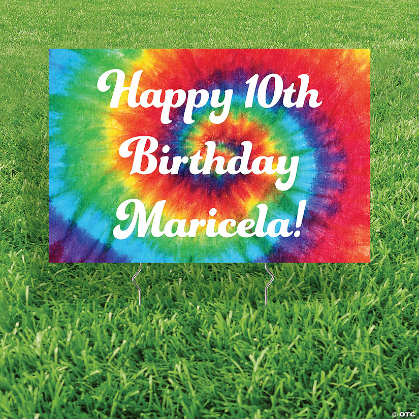 Personalized 24" x 16" Tie-Dye Yard Sign Image