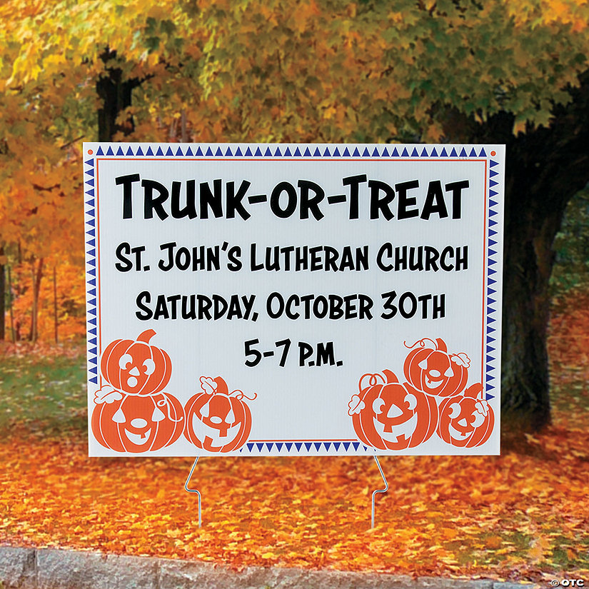 Personalized 24" x 16" Trunk-or-Treat Yard Sign Image Thumbnail