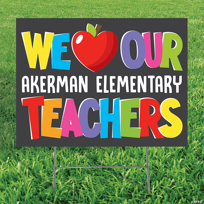 Personalized 24" x 16" We Love Our Teachers Yard Sign Image Thumbnail