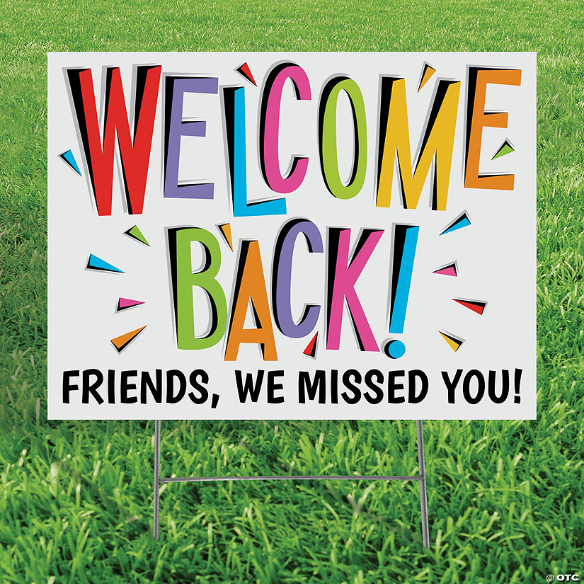 Personalized 24" x 16" Welcome Back Yard Sign Image