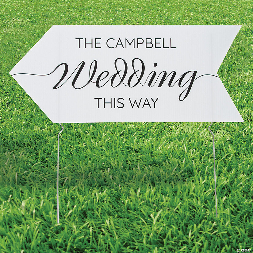 Personalized 24" x 9 3/4" Wedding Arrow Road Sign Image Thumbnail