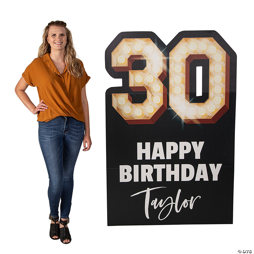 Personalized 30th Milestone Birthday Cardboard Cutout Stand-Up Image Thumbnail