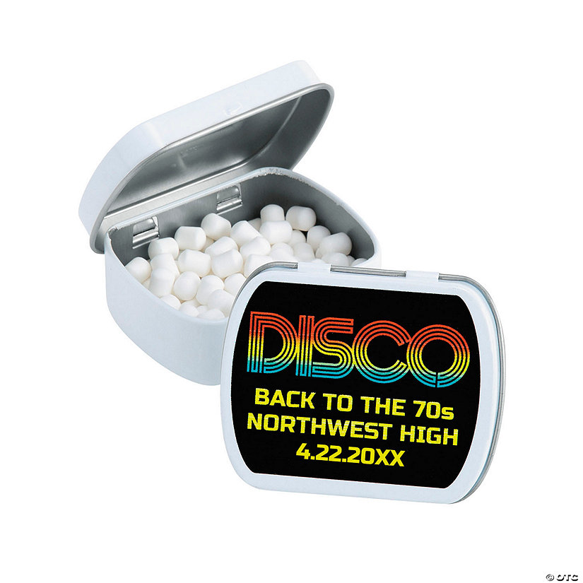 Personalized 70s Disco Mint Tins - 24 Pc. Image Thumbnail