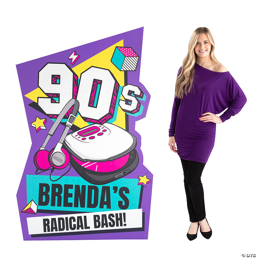 Personalized 90s Party Cardboard Cutout Stand-Up Image Thumbnail